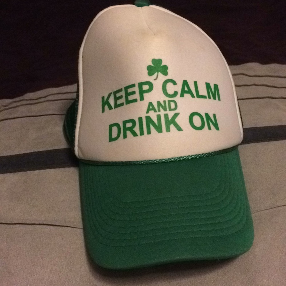Green Keep Calm Drink On SnapBack Hat